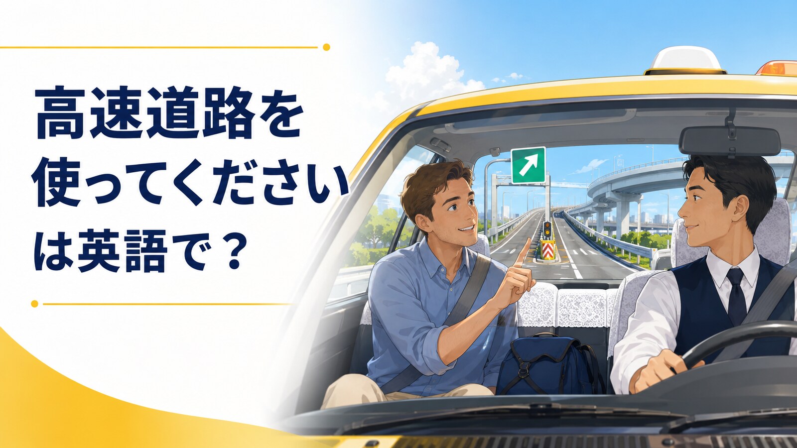 タクシーで「高速道路を使ってください」は英語で？take・useの違いと簡単な伝え方