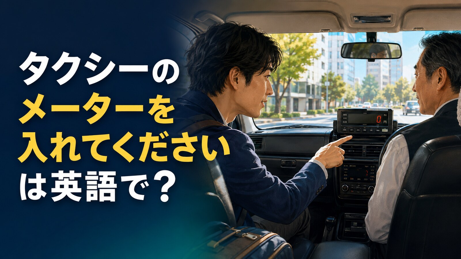 タクシーのメーターを入れてくださいは英語で？と尋ねる乗客