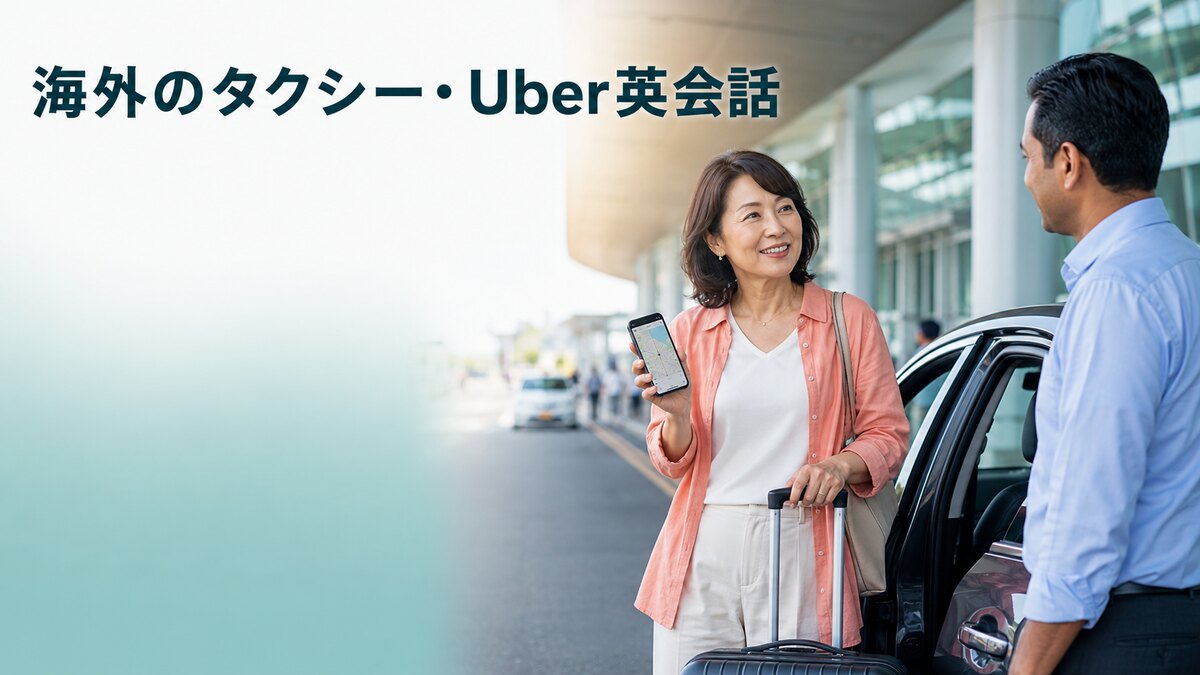 海外の空港でタクシー・配車サービスの運転手と話す女性