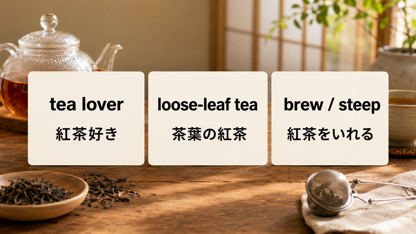 「紅茶を楽しむのが趣味です」は英語で？tea lover・black tea・brewの使い方