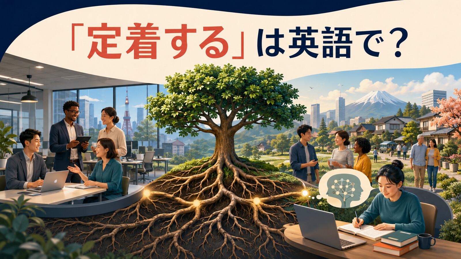 「定着する」は英語で? become established・take root・settle in・stickの違い