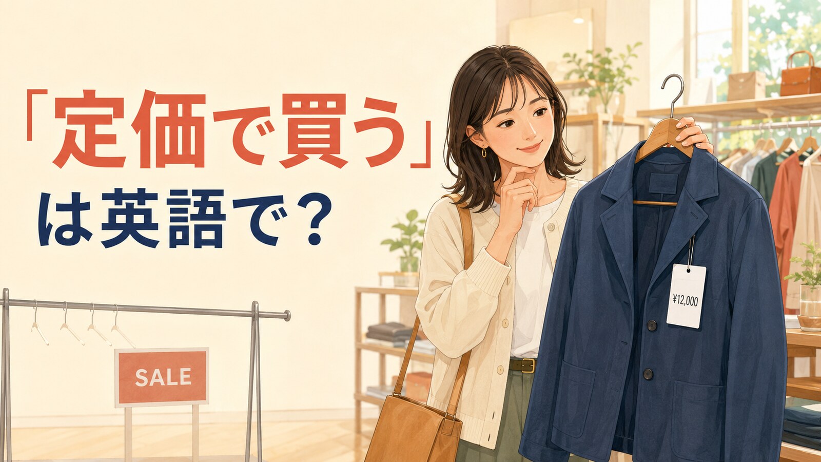 セールを待たずジャケットを定価で買う女性