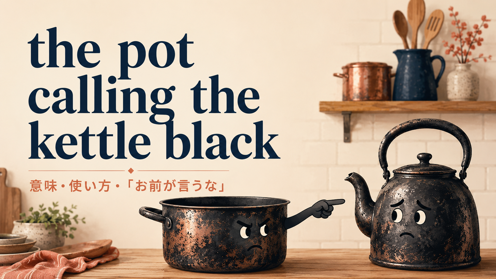 the pot calling the kettle blackの意味と使い方を表す黒い鍋とやかん
