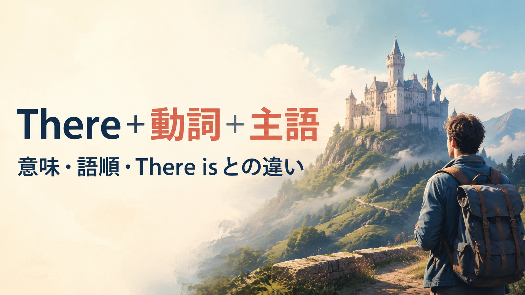 There＋動詞＋主語の意味は？There lived・There standsの語順とThere isとの違い