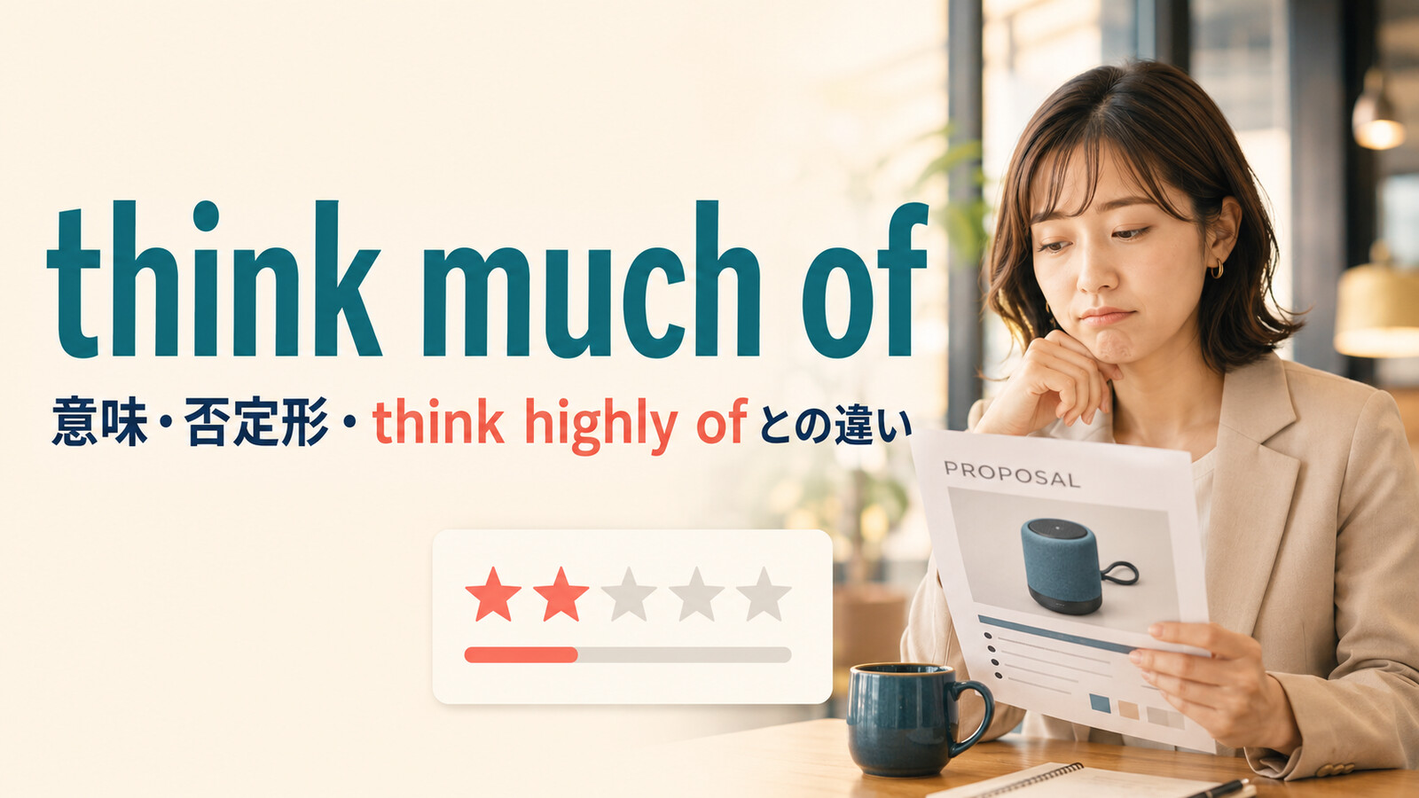 think much ofの意味は？否定形の使い方とthink highly of・think ofとの違い