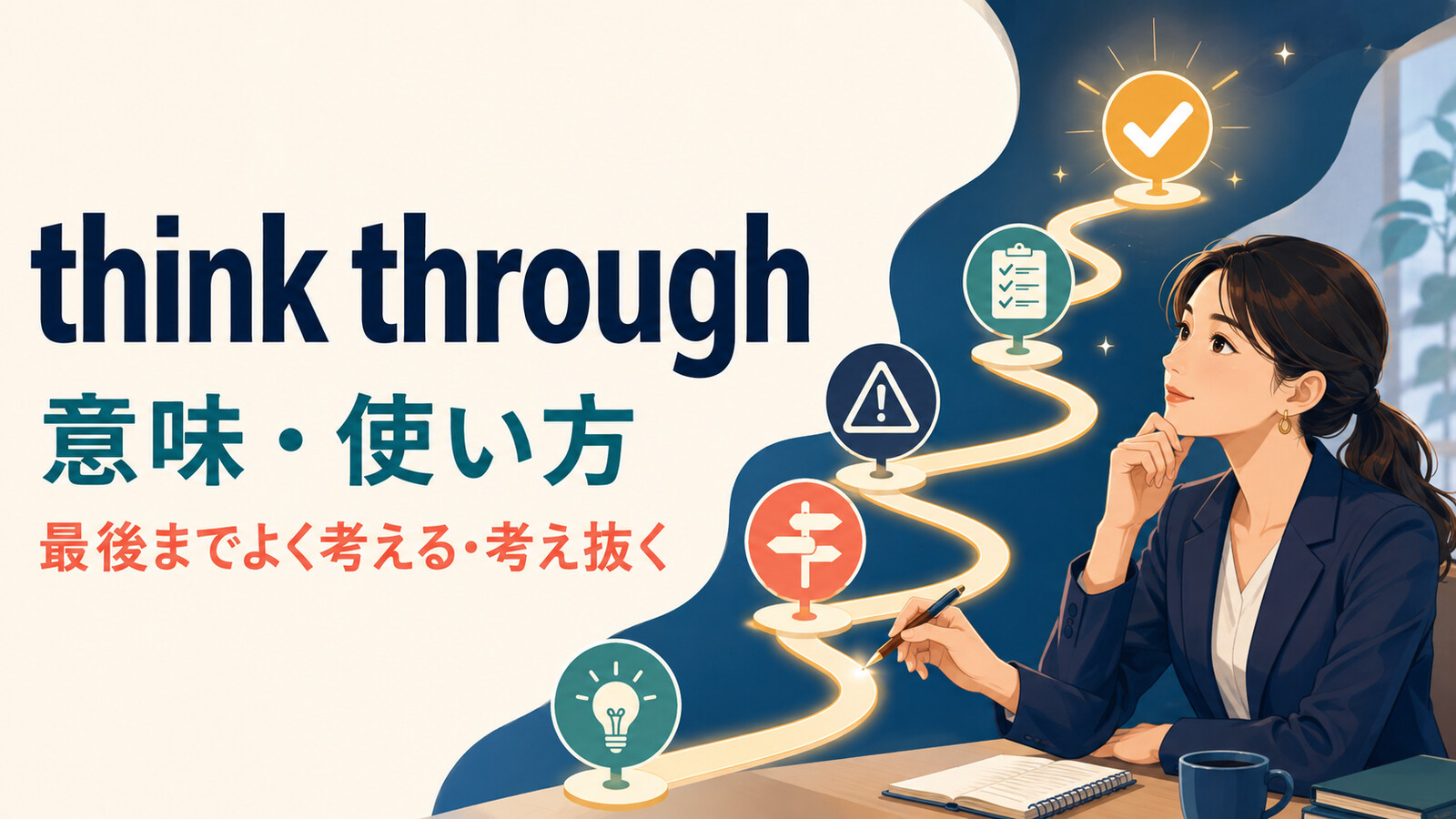 think throughの意味は？think it throughの語順とthink over・think aboutとの違い