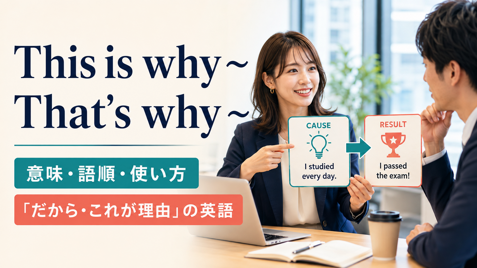 This is why・That’s whyの意味は？語順・使い方とbecause・soとの違い