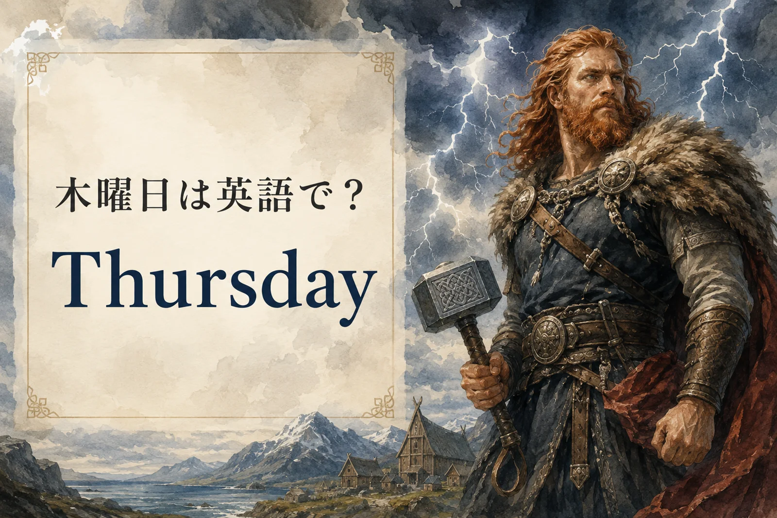 木曜日は英語でThursday。発音・略称・使い方と語源を紹介する記事のアイキャッチ
