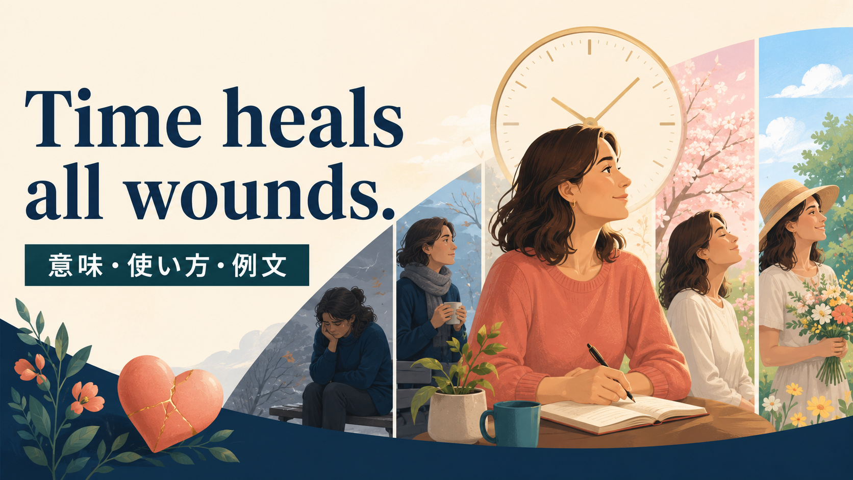 Time heals all wounds.の意味は？励ましでの使い方・ニュアンスと例文