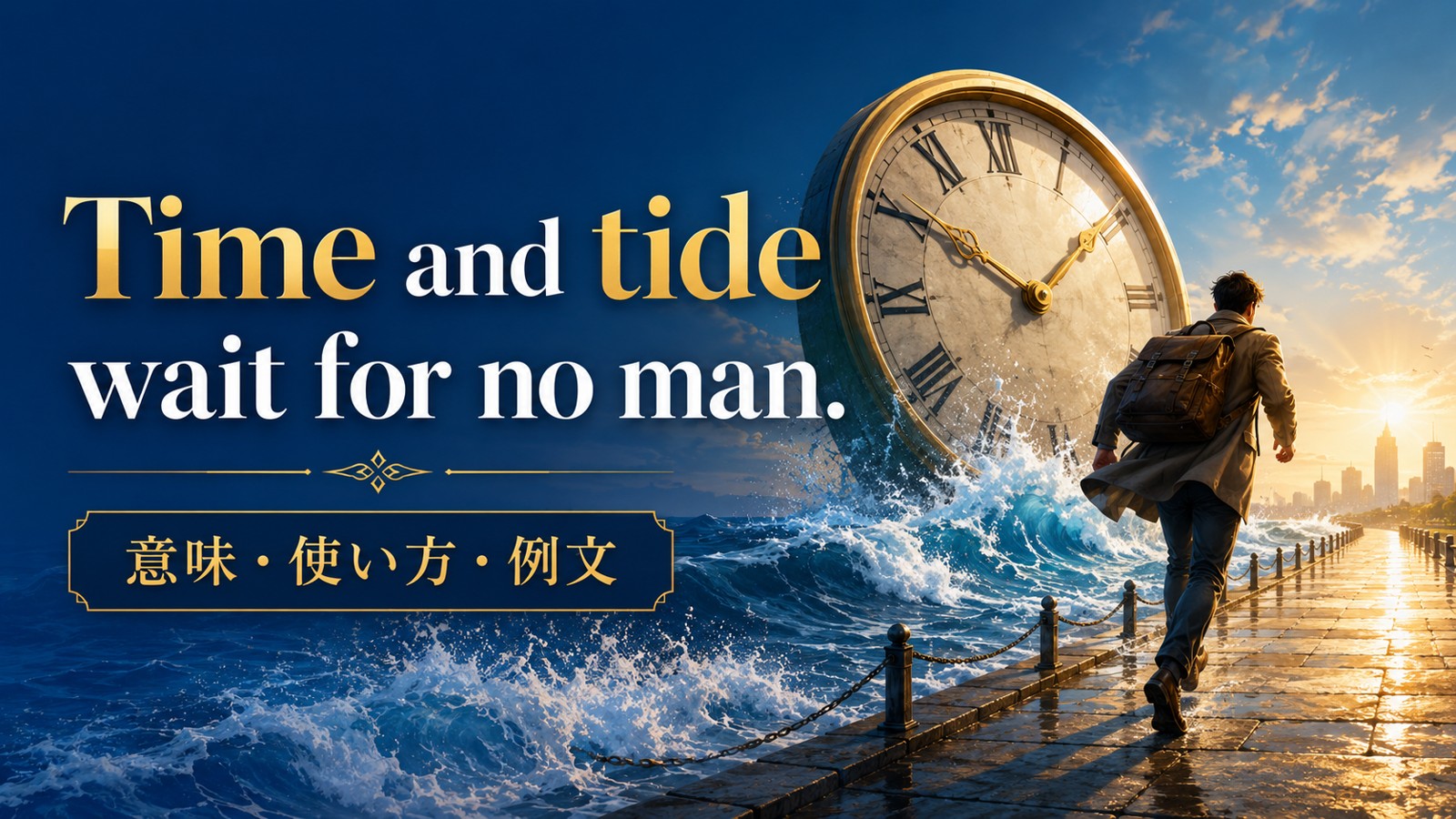 Time and tide wait for no man.の意味は？使い方・ニュアンスと例文