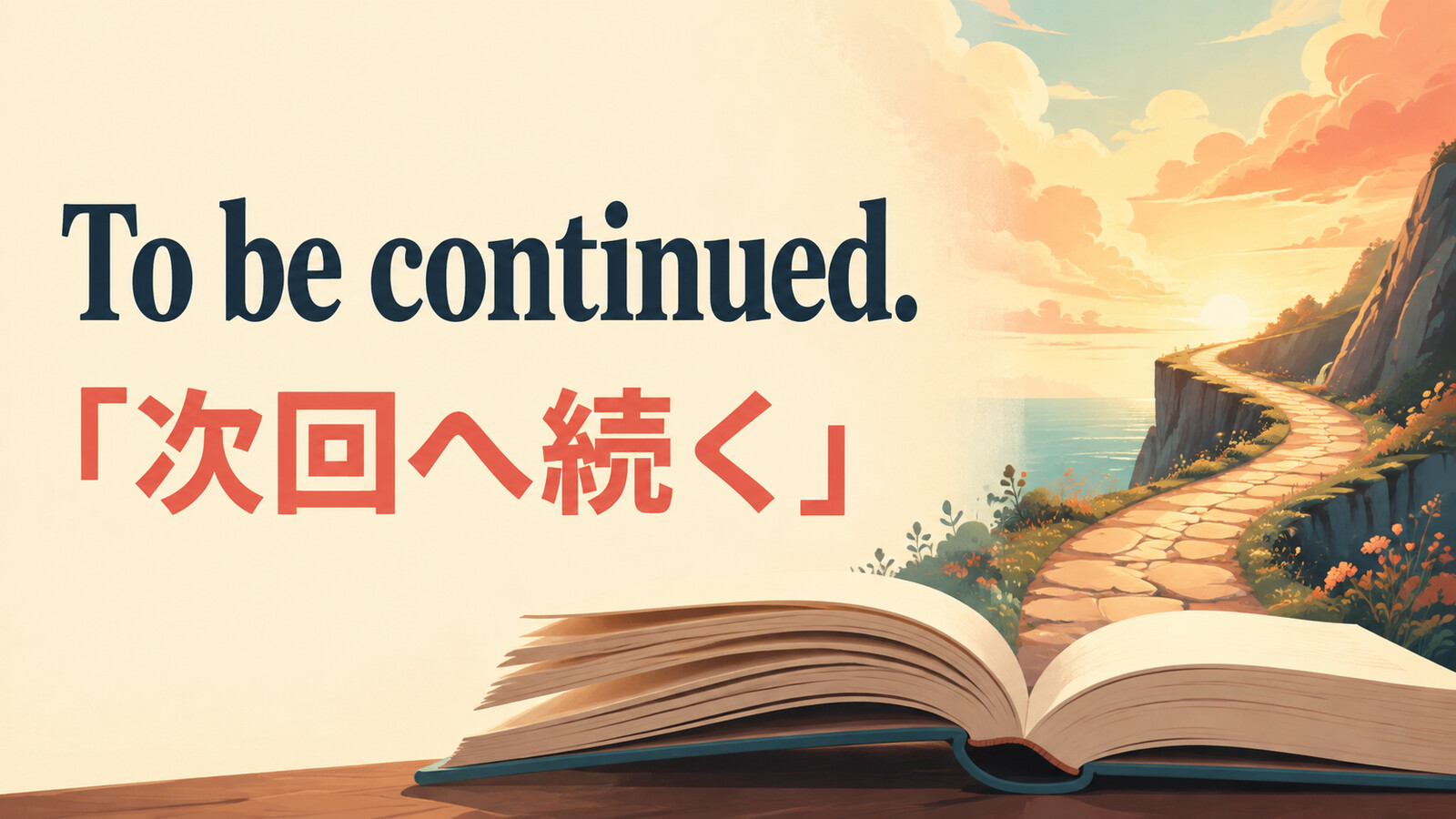 To be continued.「次回へ続く」の意味を表すアイキャッチ画像