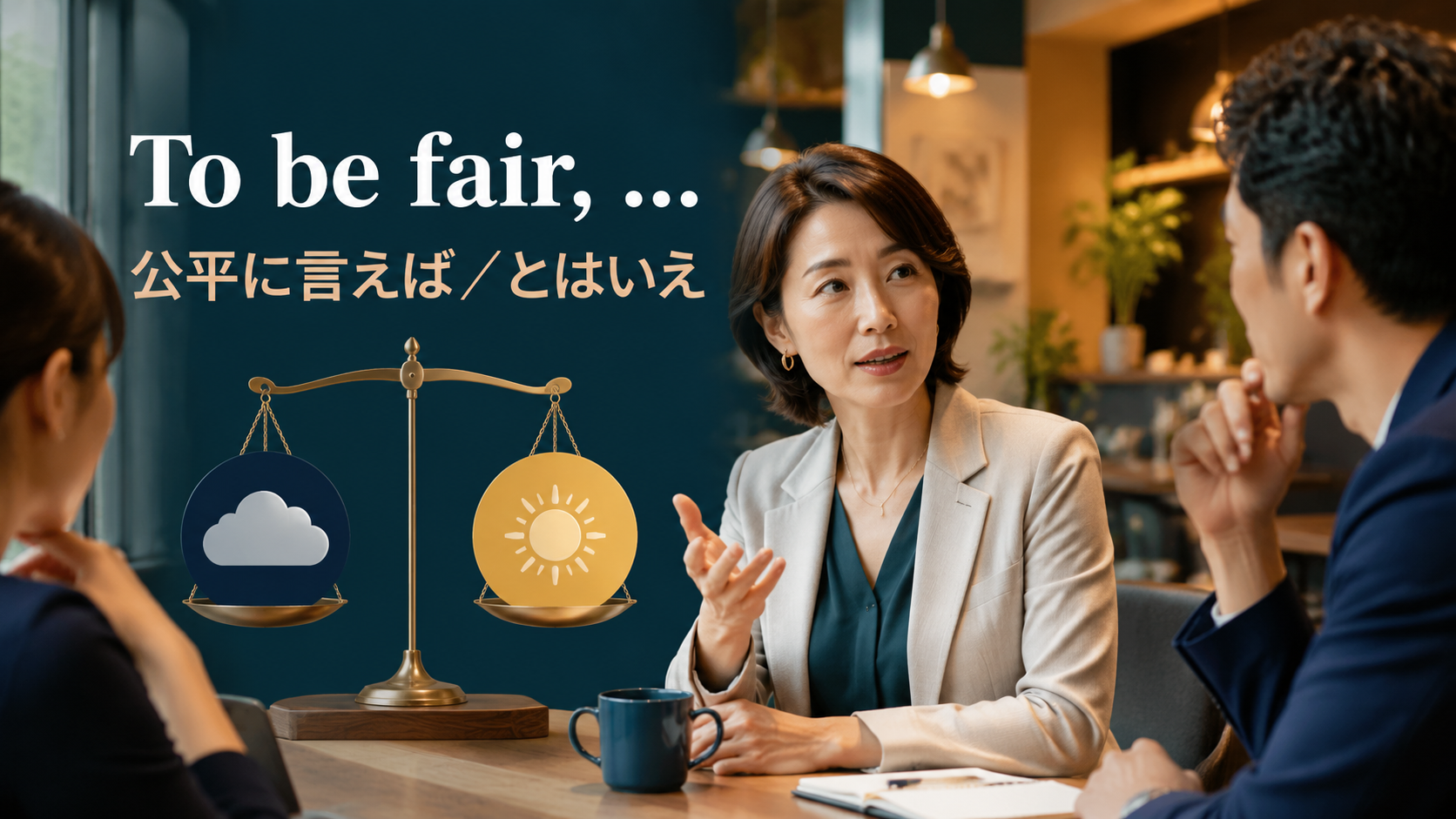 To be fair 公平に言えば とはいえ