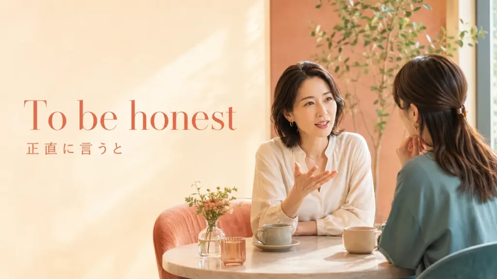 To be honestの意味は？「正直に言うと」の使い方と似た表現の違い