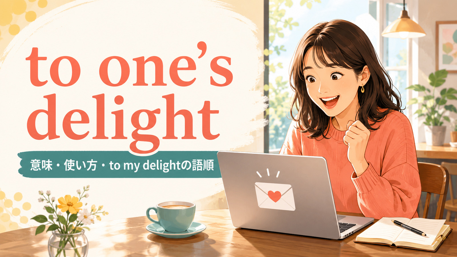 to one’s delightの意味は？to my delightの語順・使い方と例文