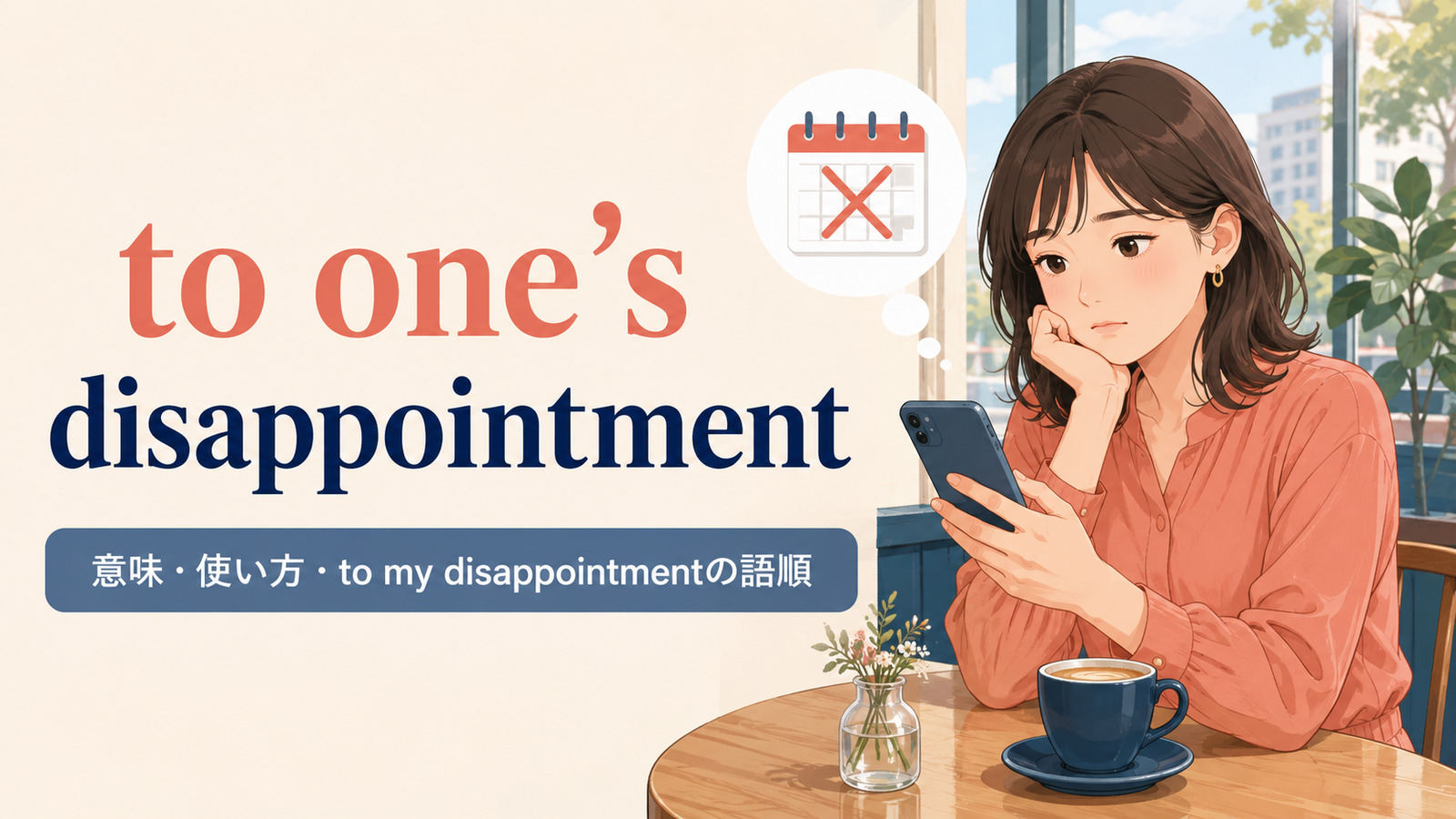 to one’s disappointmentの意味・使い方・to my disappointmentの語順