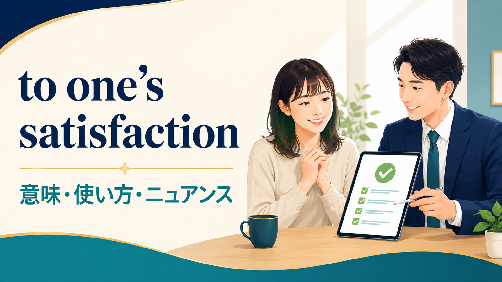 to one’s satisfactionの意味は？語順・使い方とto one’s heart’s contentとの違い