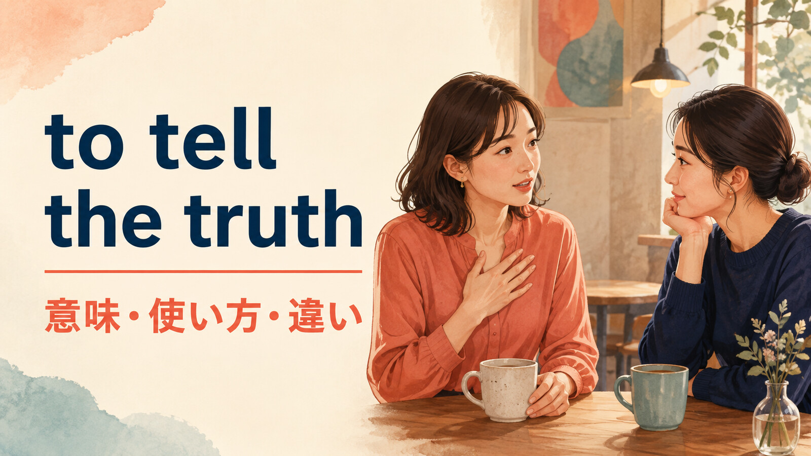 to tell the truthの意味・使い方・類似表現との違いを解説するアイキャッチ画像