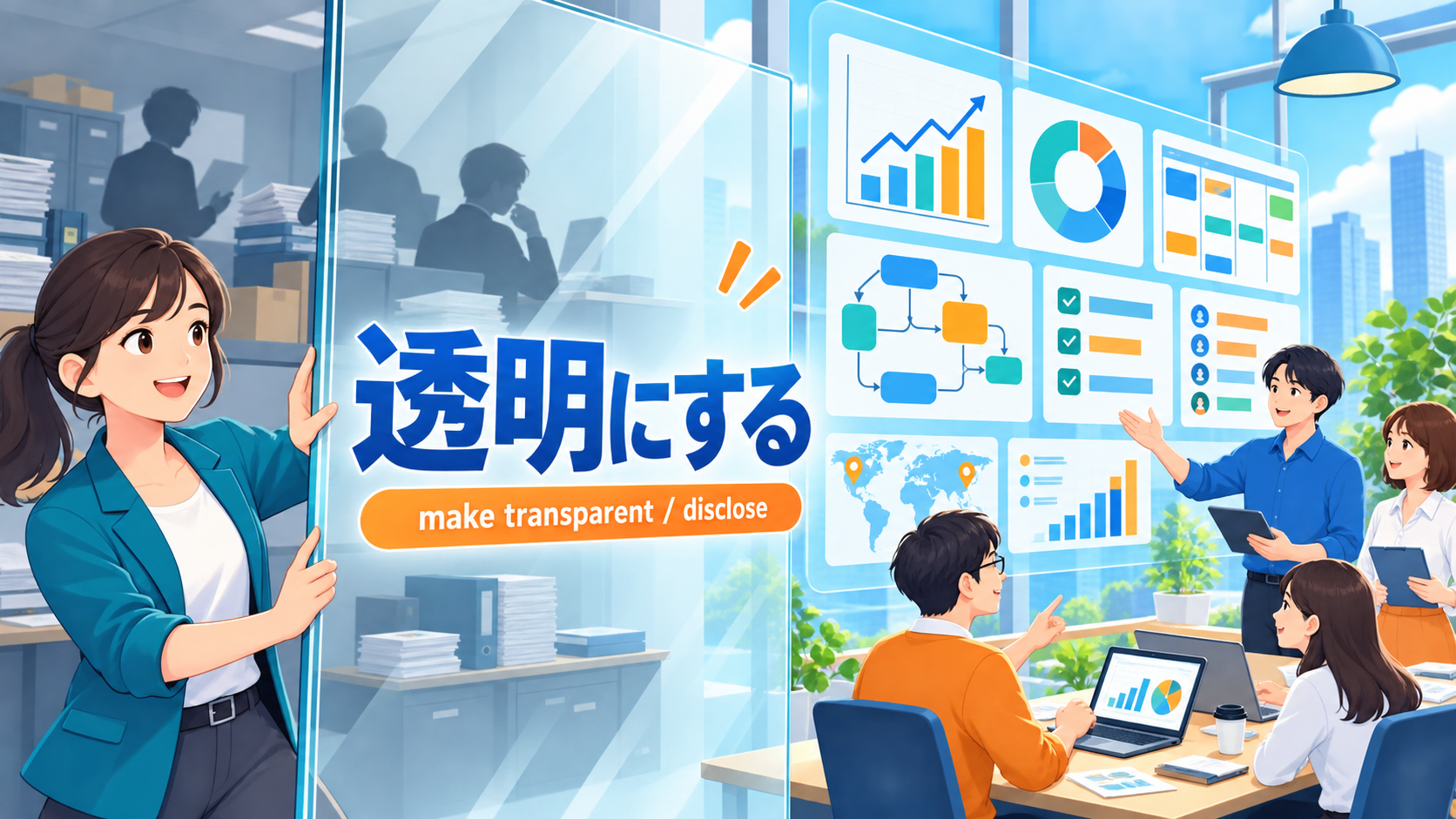 「透明にする」は英語で?make transparent・discloseのアイキャッチ