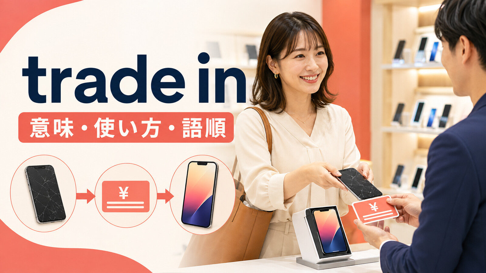 trade inの意味・使い方｜スマホや車を下取りに出す句動詞