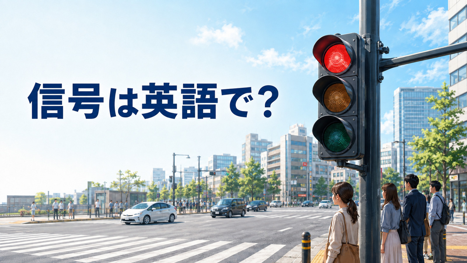 信号は英語で？traffic lightを解説するアイキャッチ