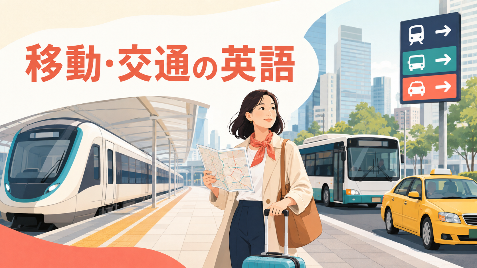 海外の移動・交通で使う英語｜電車・バス・タクシー・道案内のフレーズ