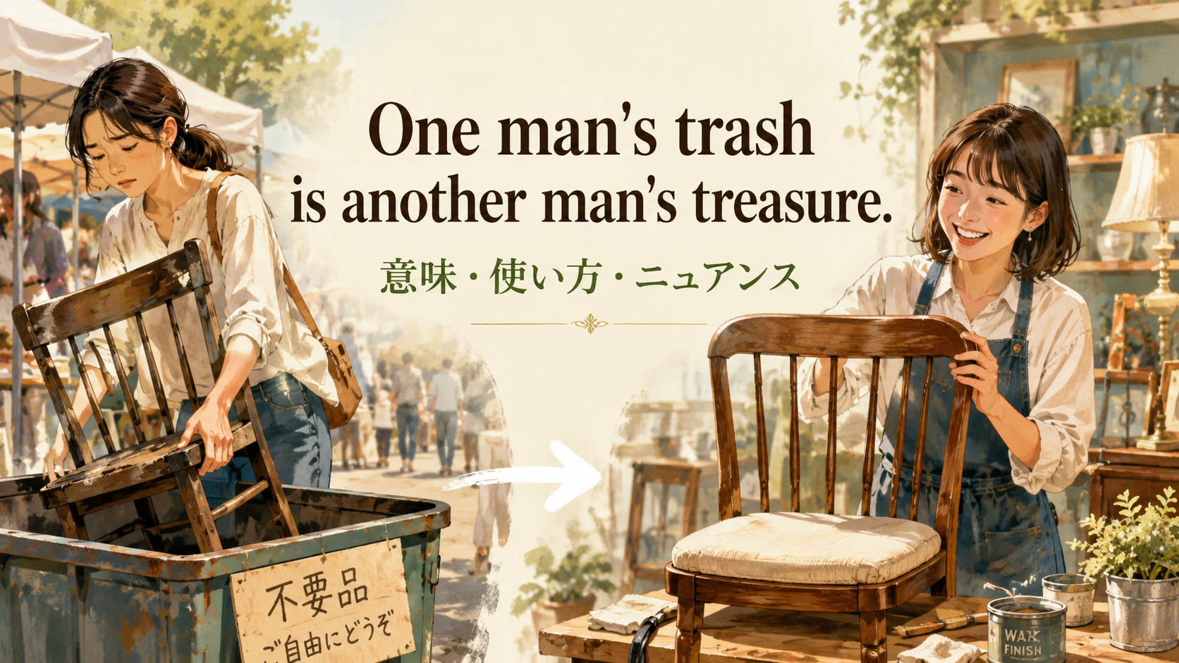 One man’s trash is another man’s treasure.の意味は？使い方・ニュアンスと例文