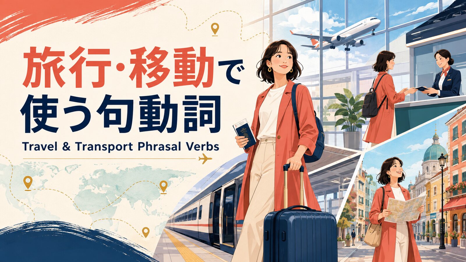旅行・移動で使う句動詞30選｜空港・電車・ホテル・道案内の英語