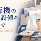 飛行機の機内設備を英語で Tray table Seat back Overhead bin
