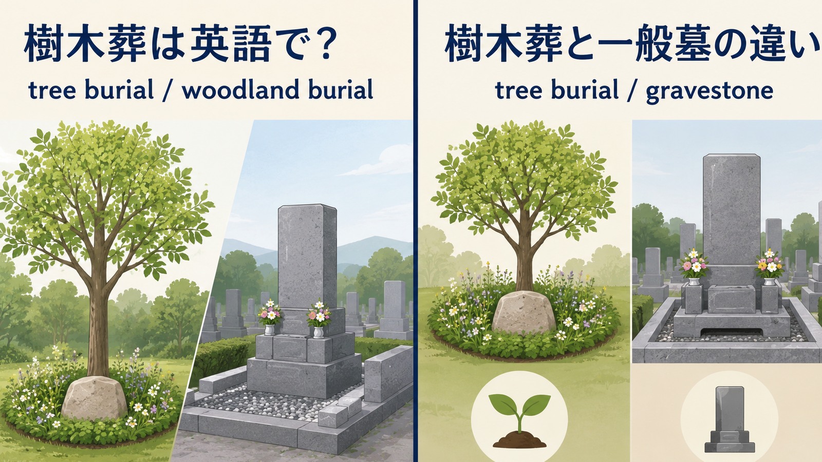 「樹木葬」は英語で？tree burialの意味・使い方・文化差と例文