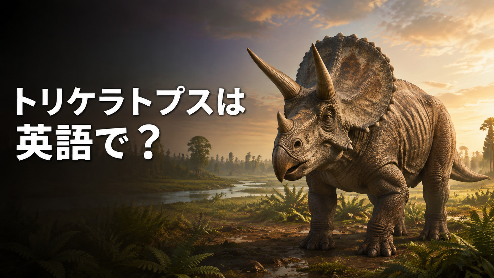 トリケラトプスは英語で？Triceratopsの発音・名前の意味と3本の角を表す英語