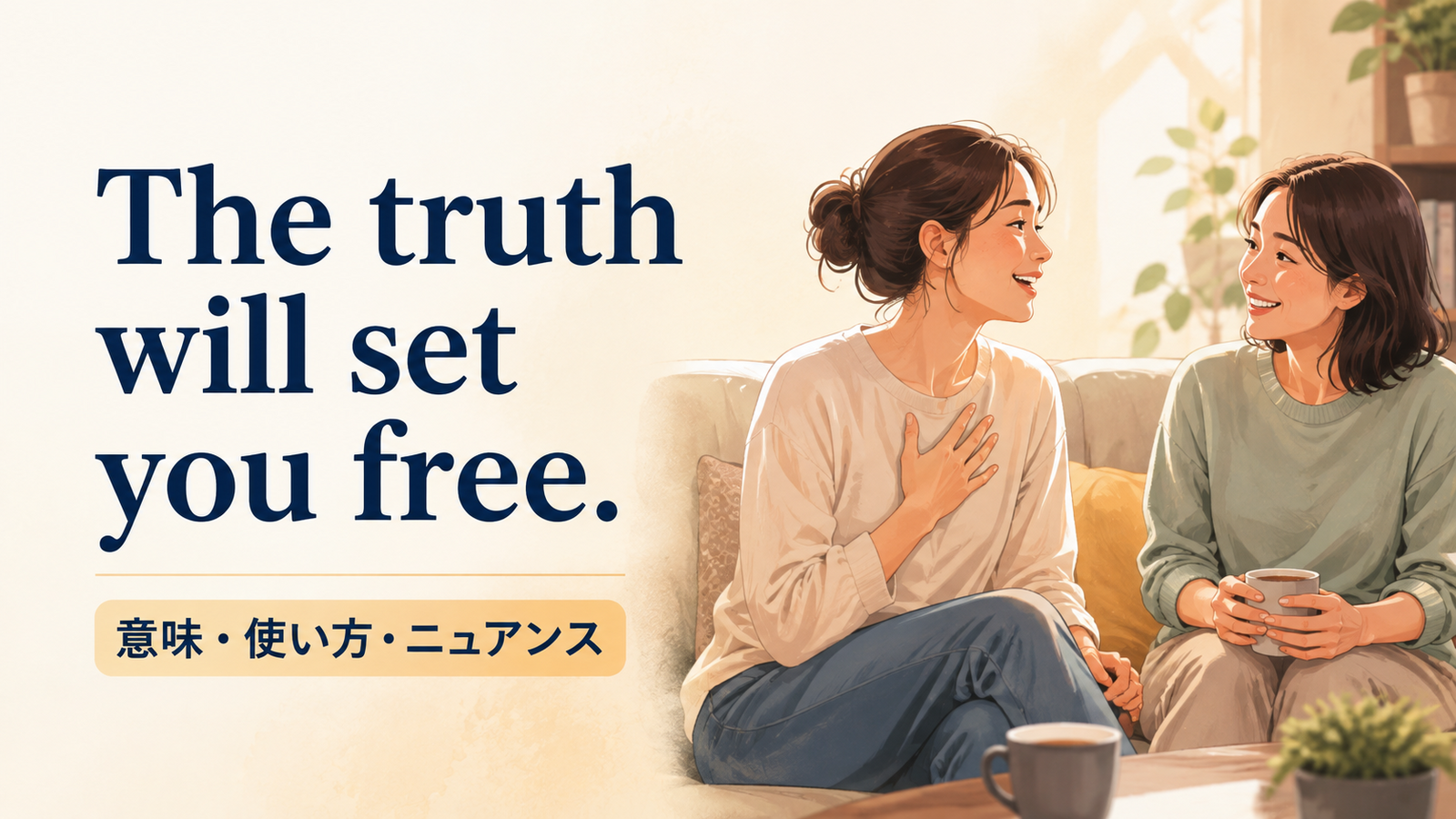 The truth will set you freeの意味は？使い方・ニュアンス・例文と簡単な言い換え