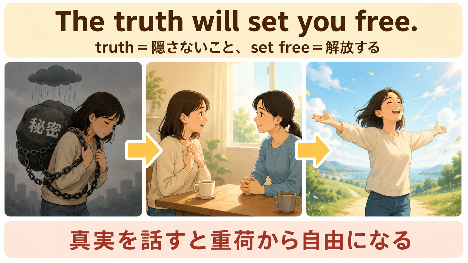 The truth will set you freeの語句・構造・ニュアンスを示す解説図