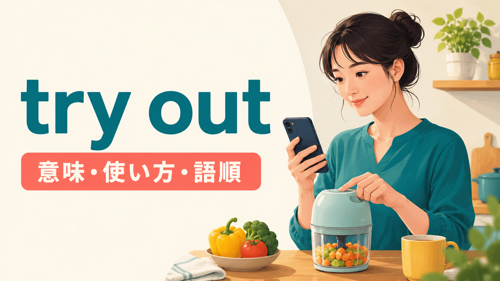 try outの意味は？try it outの語順・使い方とtry on／testとの違い