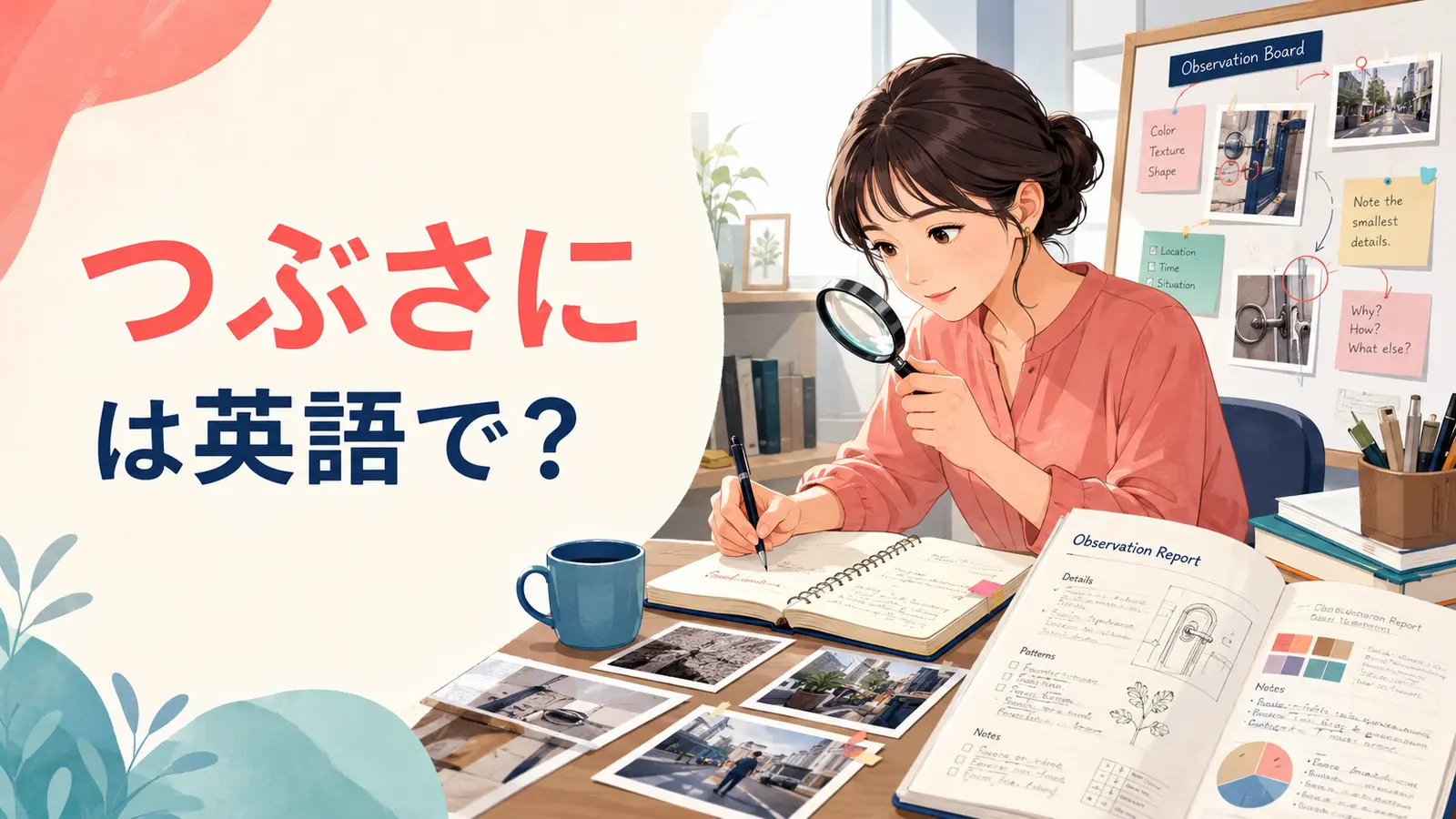 「つぶさに」は英語で？in detail・closely・at first handの違い
