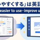 「使いやすくする」は英語で？make easier to use・improve usability