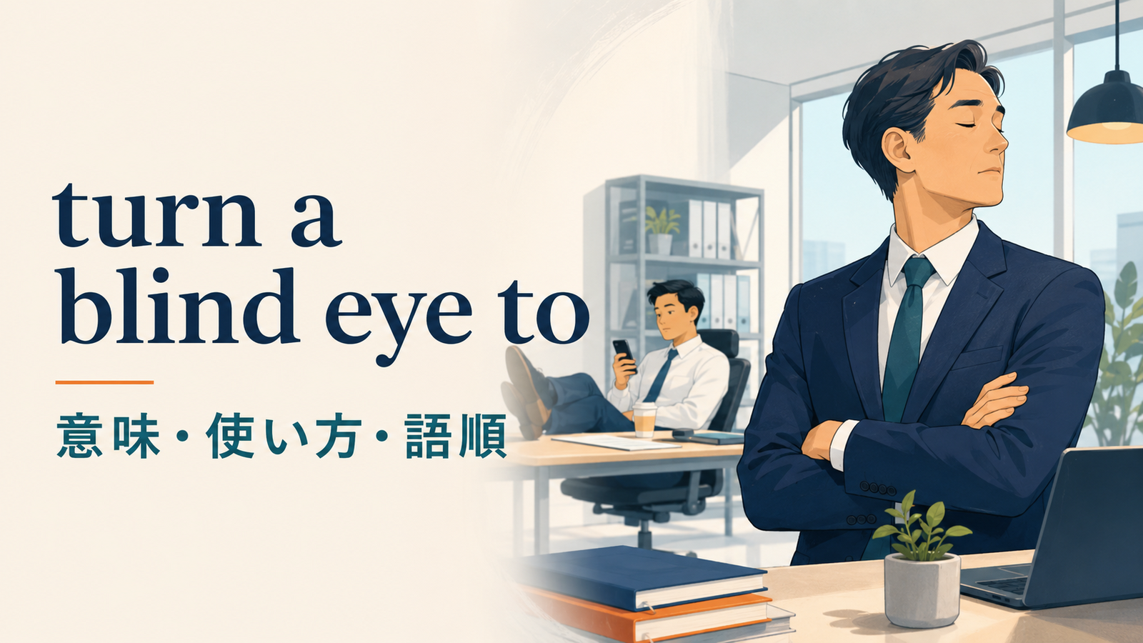 turn a blind eye toの意味は？「見て見ぬふり・黙認する」の使い方・語順とlook the other wayとの違い