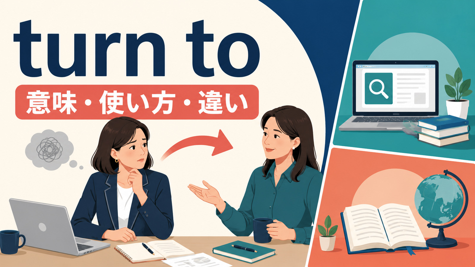 turn toの意味は？「人に頼る・手段に頼る・話題を移す」の使い方と語順