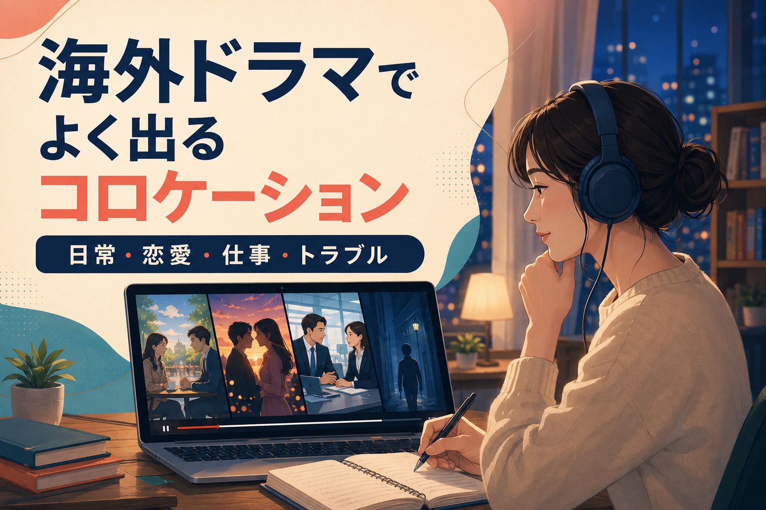 海外ドラマでよく出る英語コロケーション一覧のアイキャッチ