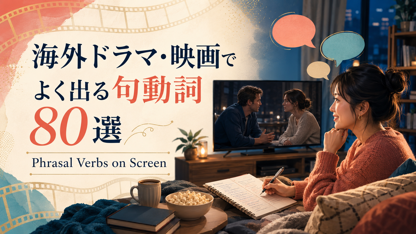 海外ドラマ・映画でよく出る句動詞80選｜セリフの意味・例文を場面別に解説