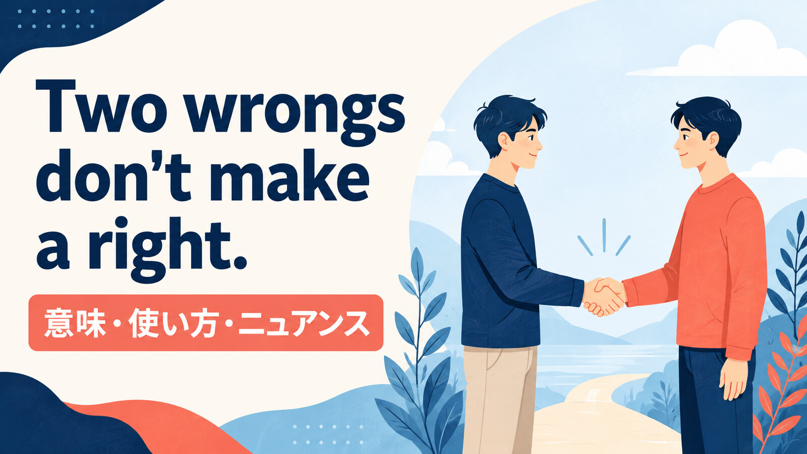 Two wrongs don't make a right.の意味・使い方