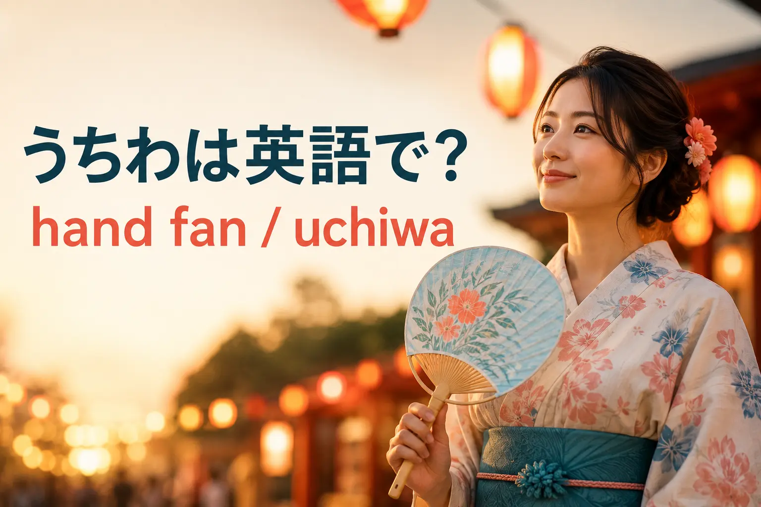 うちわは英語で？hand fan・uchiwaの意味と扇子との違いを説明する例文