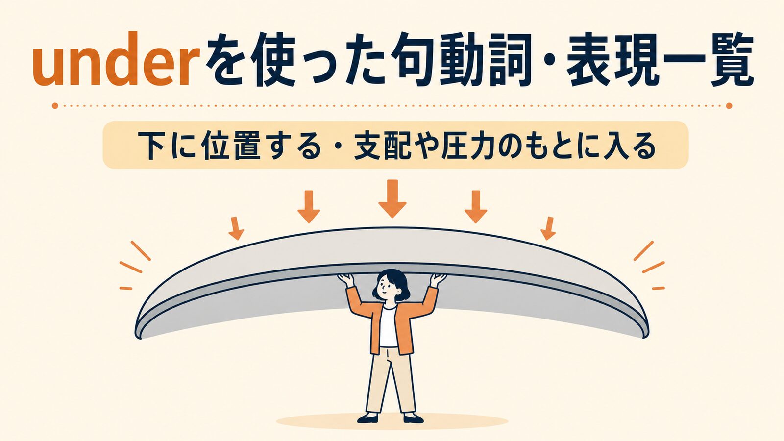 underを使った句動詞・表現4選｜意味・コアイメージ・使い方を一覧で解説