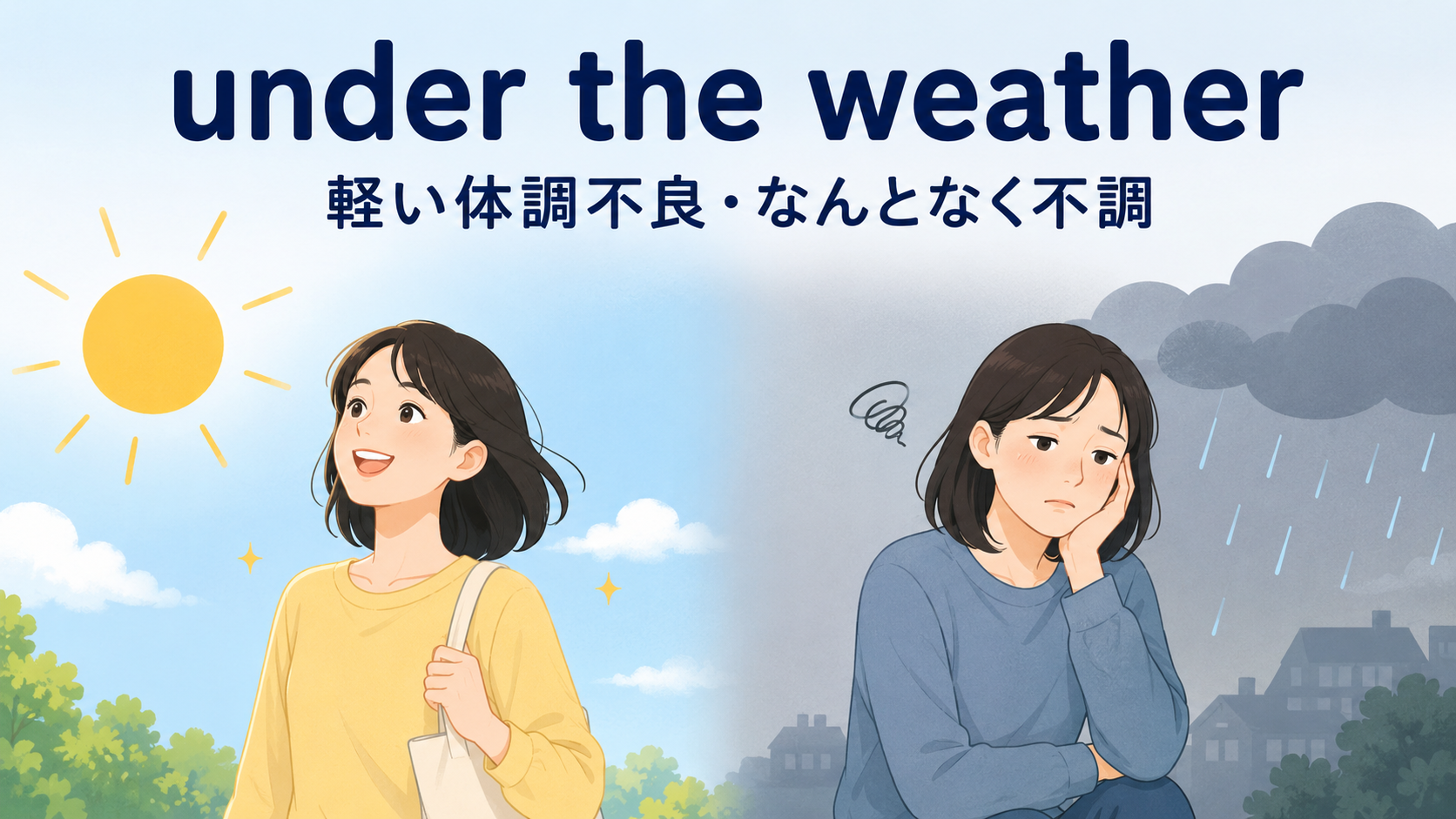 元気な状態と軽い体調不良の比較