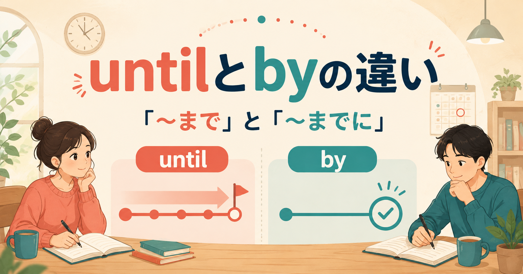 untilとbyの違いは？「〜まで」と「〜までに」の使い分け