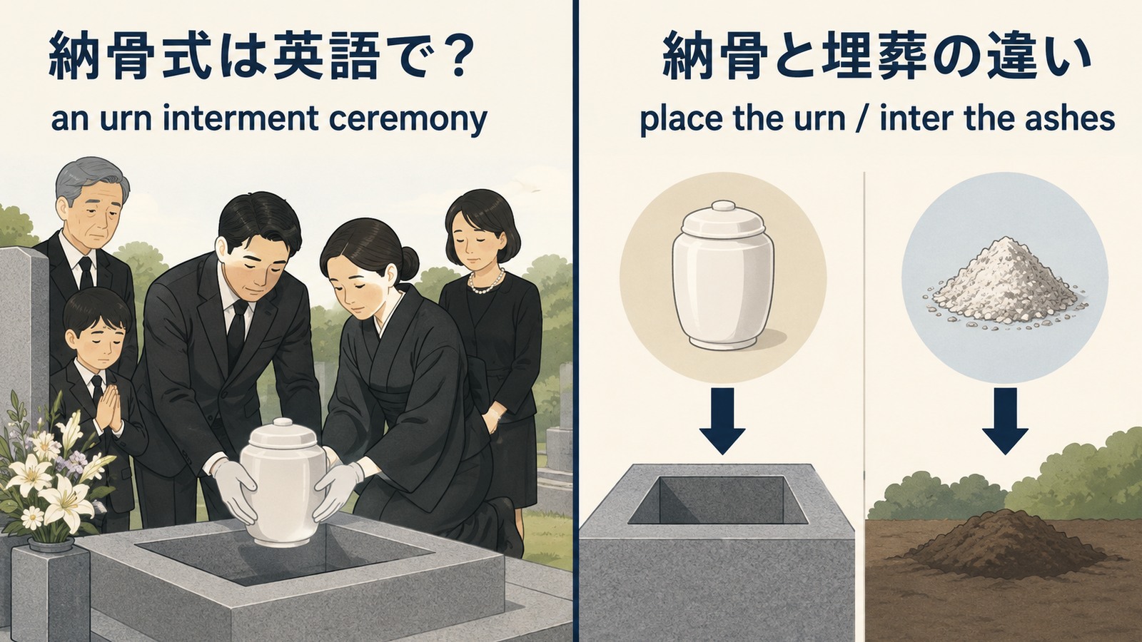 納骨式は英語で? an urn interment ceremony