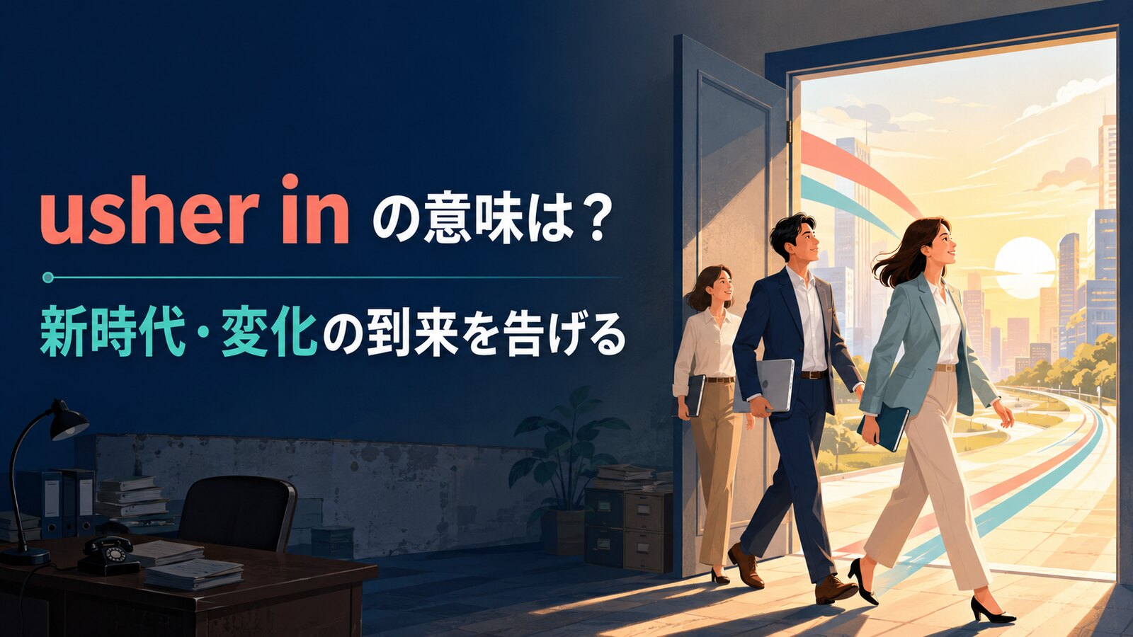 usher inの意味は？「新時代の幕を開ける」の使い方とbring aboutとの違い