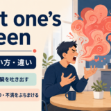 vent one’s spleenの直訳は脾臓を吐き出す、実際は怒りや不満をぶちまけると示すアイキャッチ