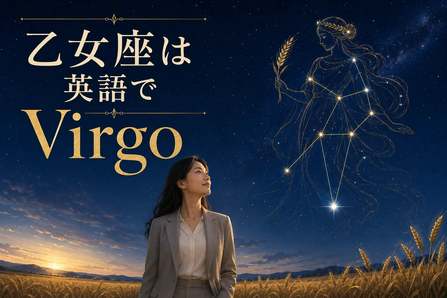 乙女座は英語でVirgo|大人女性向け英語学習イラスト