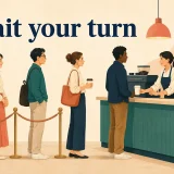 順番を待つwait your turnのアイキャッチイラスト
