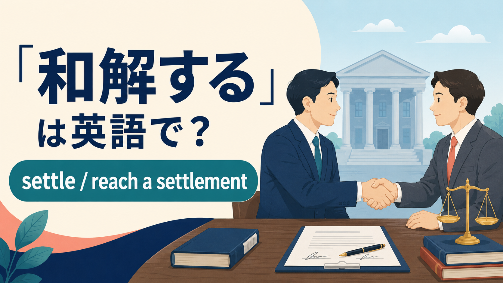 「和解する」は英語で？settle・reach a settlementの違い